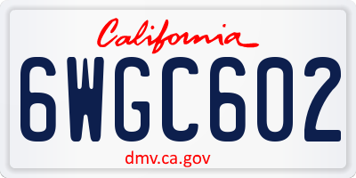 CA license plate 6WGC602