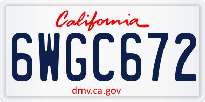 CA license plate 6WGC672