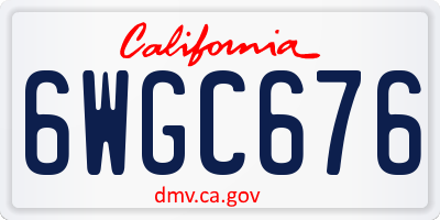 CA license plate 6WGC676