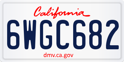 CA license plate 6WGC682