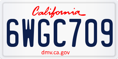 CA license plate 6WGC709