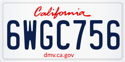 CA license plate 6WGC756
