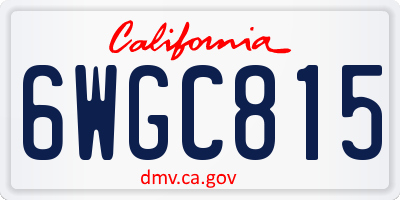 CA license plate 6WGC815