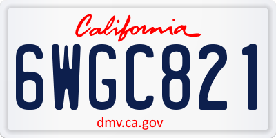 CA license plate 6WGC821