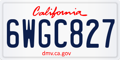 CA license plate 6WGC827