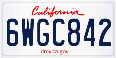 CA license plate 6WGC842