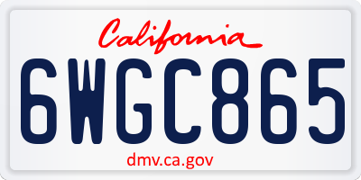 CA license plate 6WGC865