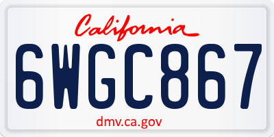 CA license plate 6WGC867