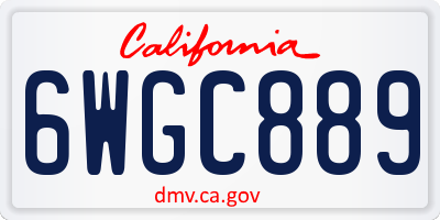 CA license plate 6WGC889