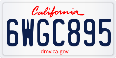 CA license plate 6WGC895