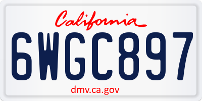 CA license plate 6WGC897