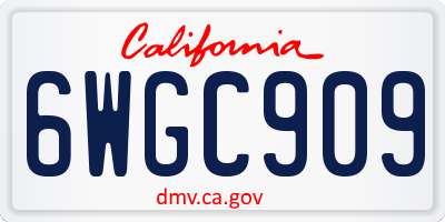 CA license plate 6WGC909