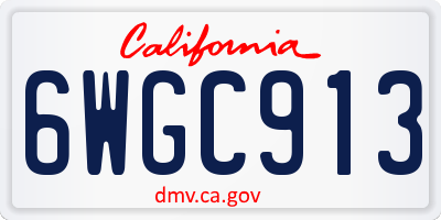 CA license plate 6WGC913