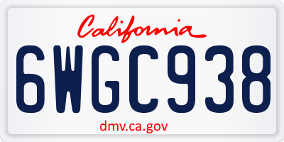 CA license plate 6WGC938