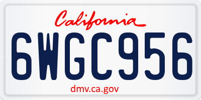 CA license plate 6WGC956