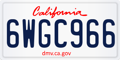 CA license plate 6WGC966