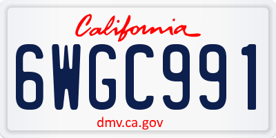 CA license plate 6WGC991