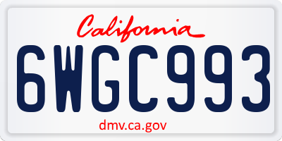 CA license plate 6WGC993