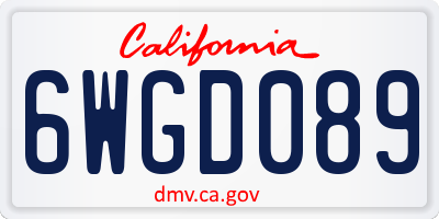 CA license plate 6WGD089
