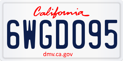 CA license plate 6WGD095