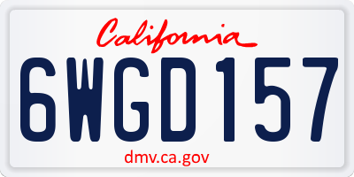 CA license plate 6WGD157