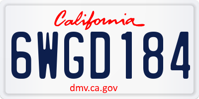 CA license plate 6WGD184