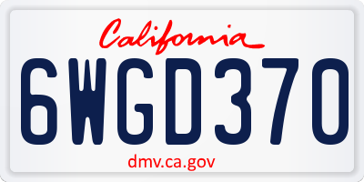 CA license plate 6WGD370