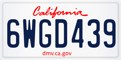 CA license plate 6WGD439