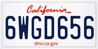 CA license plate 6WGD656