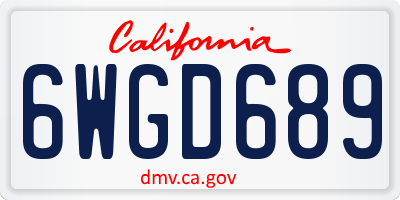 CA license plate 6WGD689