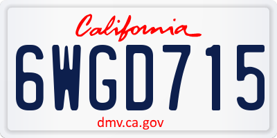CA license plate 6WGD715