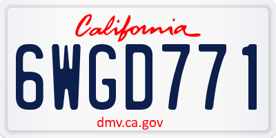 CA license plate 6WGD771