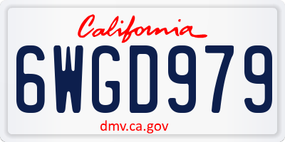 CA license plate 6WGD979