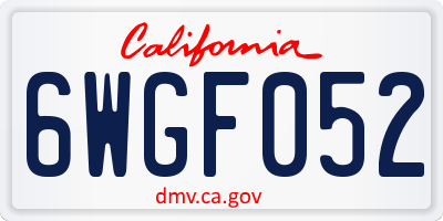 CA license plate 6WGF052
