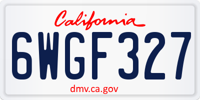 CA license plate 6WGF327