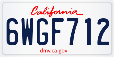 CA license plate 6WGF712