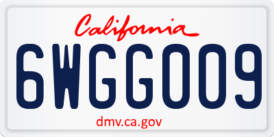 CA license plate 6WGG009