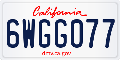 CA license plate 6WGG077