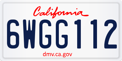 CA license plate 6WGG112
