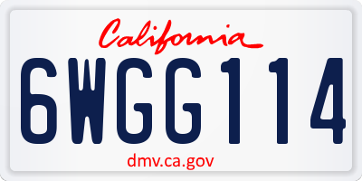 CA license plate 6WGG114