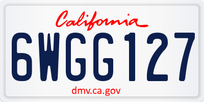 CA license plate 6WGG127