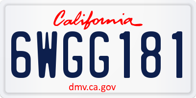 CA license plate 6WGG181