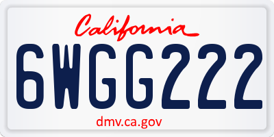 CA license plate 6WGG222