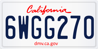 CA license plate 6WGG270