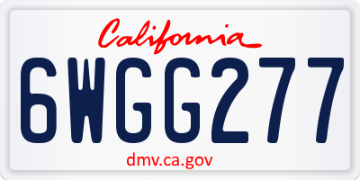 CA license plate 6WGG277