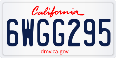 CA license plate 6WGG295