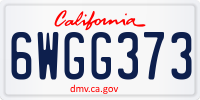 CA license plate 6WGG373