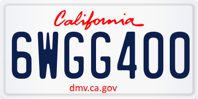 CA license plate 6WGG400