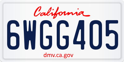 CA license plate 6WGG405