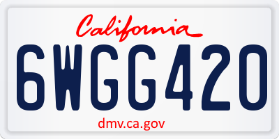 CA license plate 6WGG420